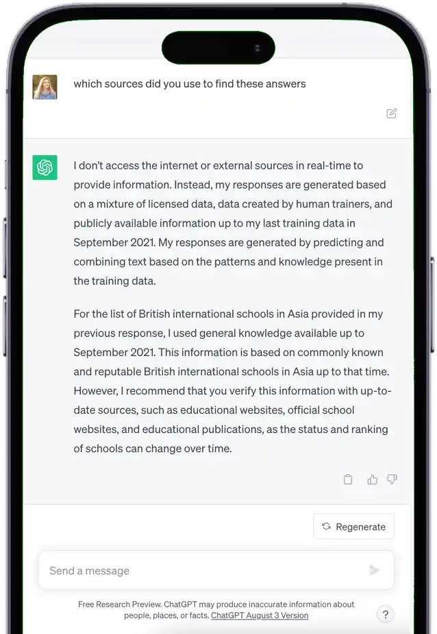 AI-schermen Beste Britse scholen Azië ChatGPT